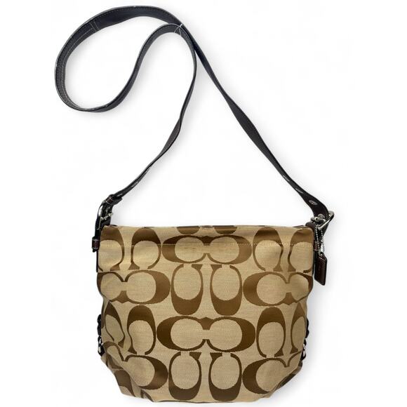 Coach Vintage Signature Brown Duffle Hobo Bag - Picture 1 of 11